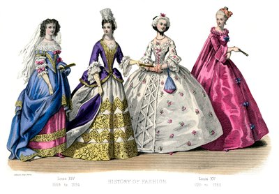 French costume: Louis XIV, Louis XV by Unbekannt