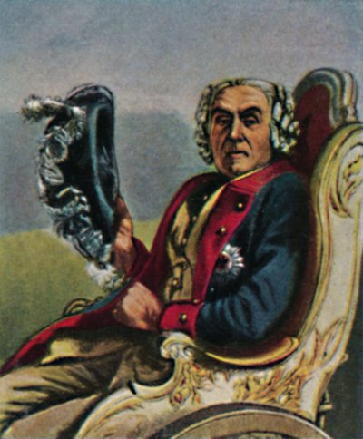 General Fouqué 1698-1774 - Painting by Menzel by Unbekannt