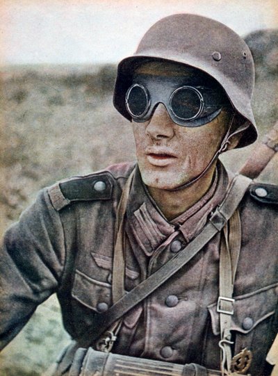 German Motorcycle Trooper Heading Eastwards, Russia, 1942 by Unbekannt