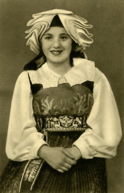 Girl in traditional costume, Gailtal, Austria by Unbekannt