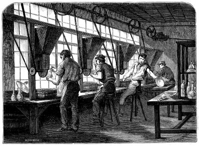 Glass cutters at their wheels by Unbekannt