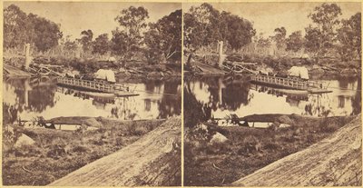 Golbourn Punt at Seymour, Australia, 1860s by Unbekannt