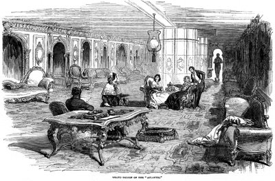 Grand saloon of the steamship Atlantic, 1850 by Unbekannt