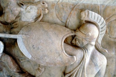 Greek Hoplite in Battle Against the Amazons, 30BC-200AD by Unbekannt
