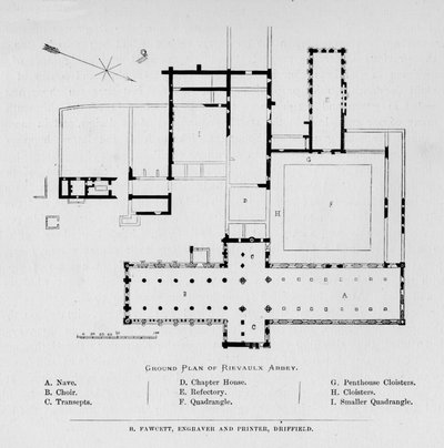 Ground Plan of Rievaulx Abbey, 1897 by Unbekannt