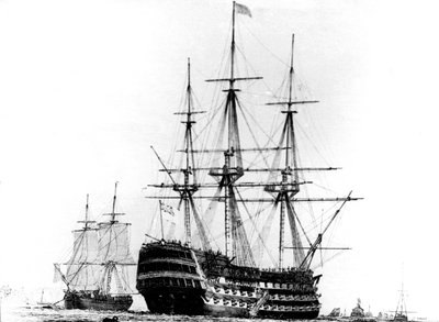 HMS Victory at Portsmouth by Unbekannt