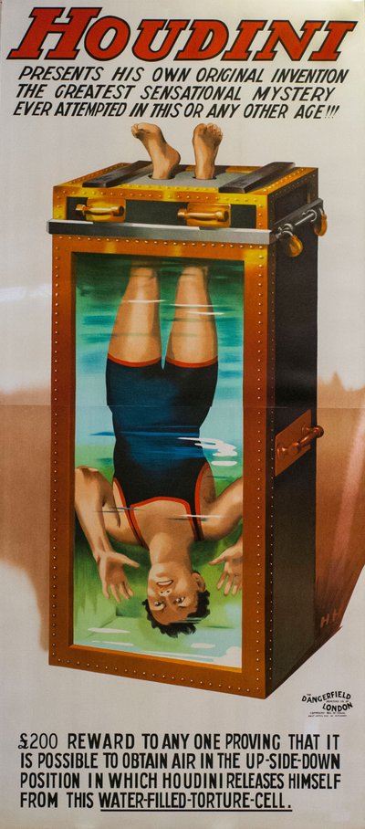 Harry Houdini. Water Torture Cell, 1912 by Unbekannt