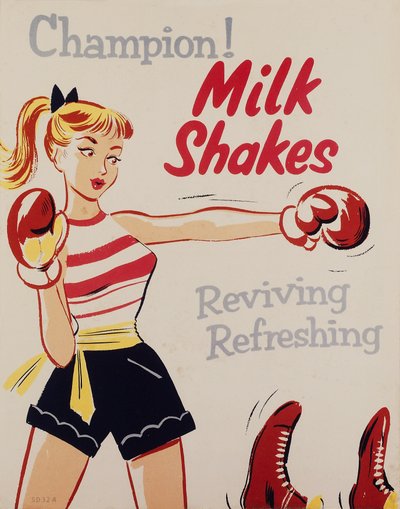 Health Education Champion! Milkshakes, poster by Unbekannt