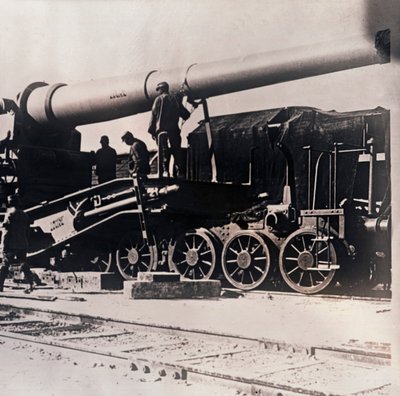 Heavy Artillery on a Train by Unbekannt
