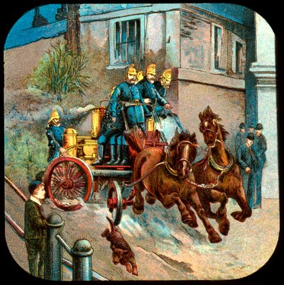 Horse-drawn fire engine by Unbekannt