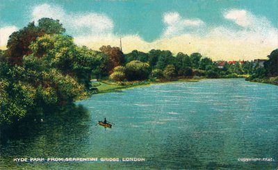 Hyde Park from Serpentine Bridge, London, c1910 by Unbekannt