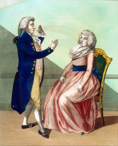 Hypnotist mesmerising a patient by Unbekannt