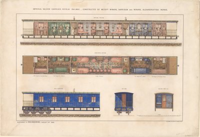 Imperial Saloon Carriage, Nikolayevsky Railway, 1868 by Unbekannt