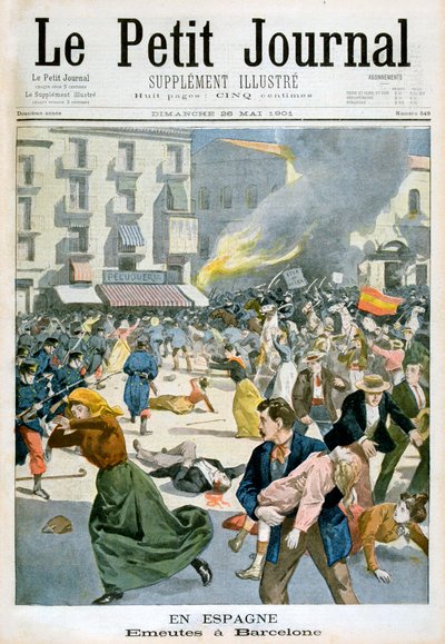 In Spain, Riots break out in Barcelona, 1901 by Unbekannt