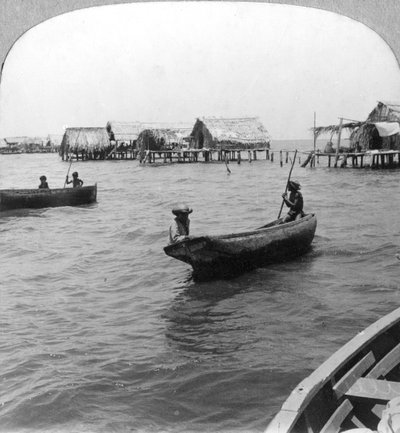 Indians in Log Canoes, Lake Maracaibo, Venezuela by Unbekannt