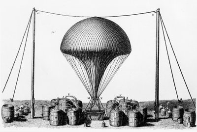 Inflating a Hydrogen Balloon, 1845 by Unbekannt