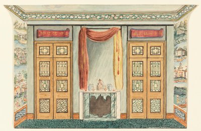 Interior with Chinese Wallpaper by Unbekannt