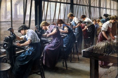 Iron & Steel, Foundries Women workers cutting files by Unbekannt