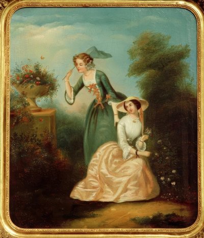 Young Ladies in the Park by Unbekannt