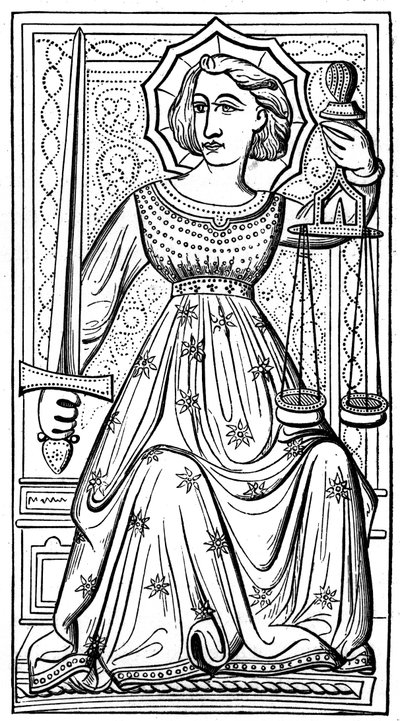 Justice, Tarot Card, 14th century, 1870 by Unbekannt