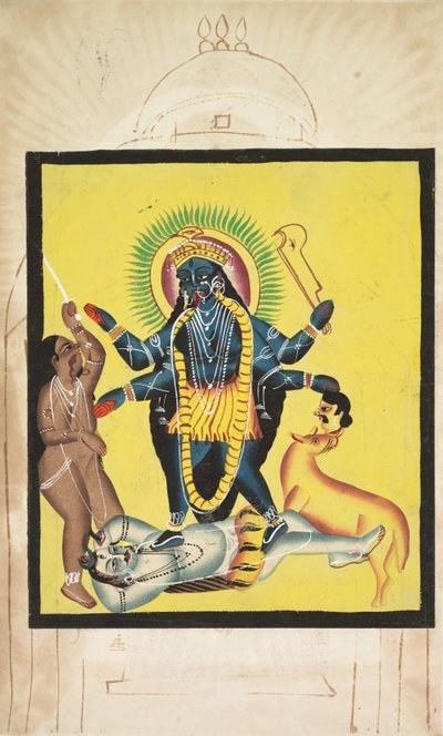 Kali Standing on Shiva, 1800s by Unbekannt