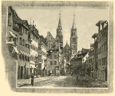 Karolinen-Strasse and Church of St. Lawrence, Nuremberg, 1890 by Unbekannt