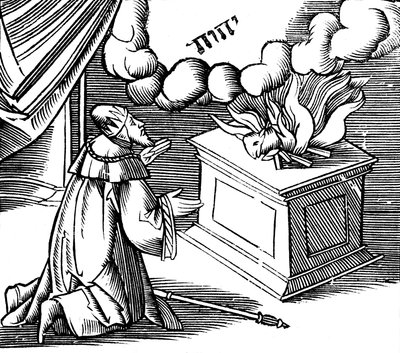 King David making a burnt offering by Unbekannt