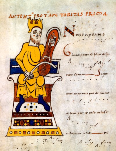 King David Playing a Lyre by Unbekannt