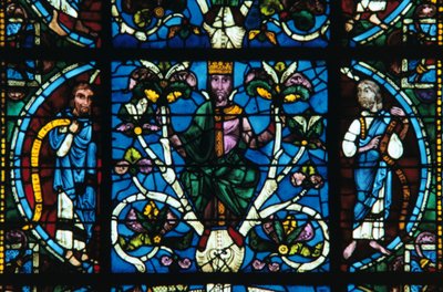 King David, stained glass, Chartres Cathedral, France by Unbekannt