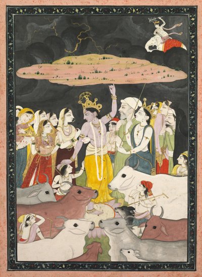Krishna Lifting Mt. Govardhana by Unbekannt