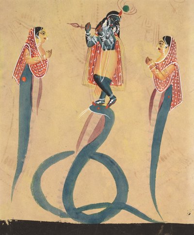 Krishna as Kali Worshipped by Radha by Unbekannt