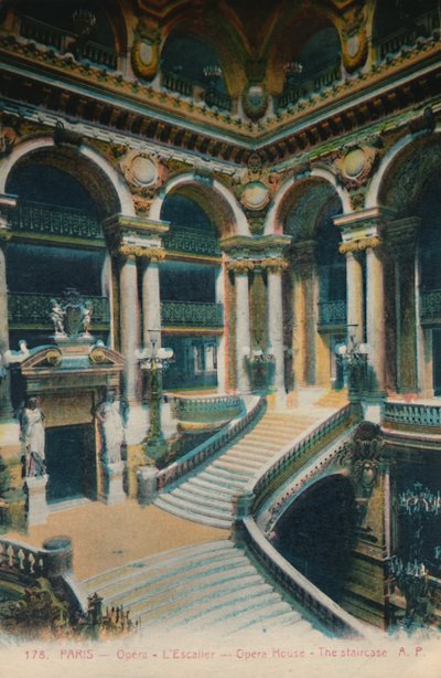 The Opéra Garnier - The Staircase, Paris, c1920 by Unbekannt