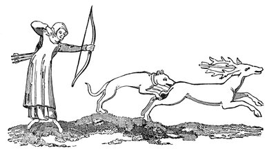 Lady hunting with a hound by Unbekannt