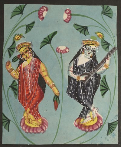 Lakshmi and Sarasvati by Unbekannt