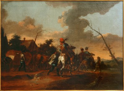Landscape with a Cavalry Procession by Unbekannt