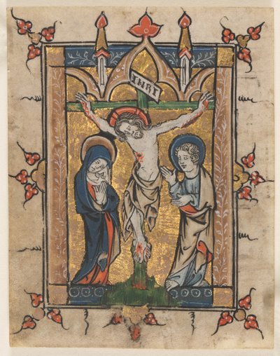Leaf from a Psalter: The Crucifixion, c. 1300-1330 by Unbekannt