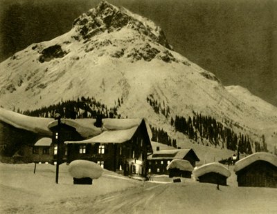 Lech am Arlberg at night, Austria by Unbekannt