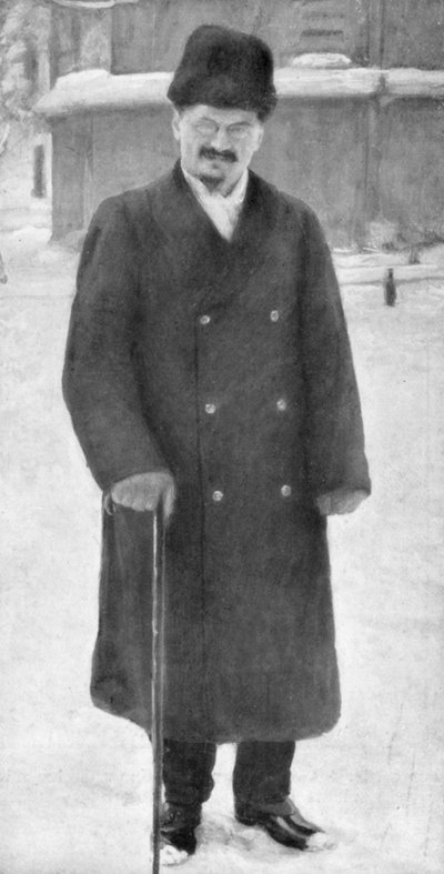 Leon Trotsky at Brest-Litovsk, 7th January 1918 by Unbekannt