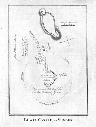 Lewes Castle, in Sussex, Late 18th Century by Unbekannt