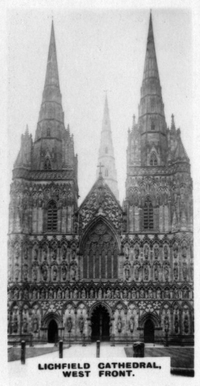 Lichfield Cathedral, West Front, Staffordshire, c1920s by Unbekannt