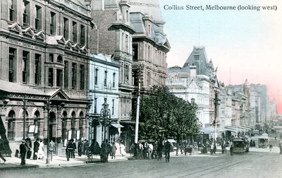 Looking west along Collins Street, Melbourne, Australia, 1912 by Unbekannt