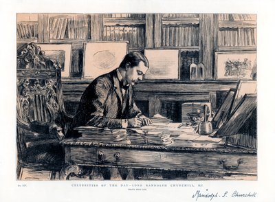 Lord Randolph Churchill 1849-1895, English statesman, 1885 by Unbekannt