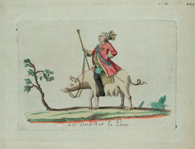 Louis Rides a Pig, 1791 by Unbekannt