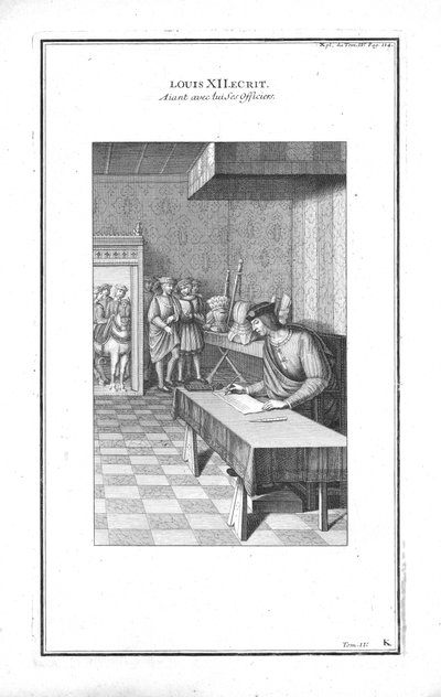Louis XII writing, c1760 by Unbekannt