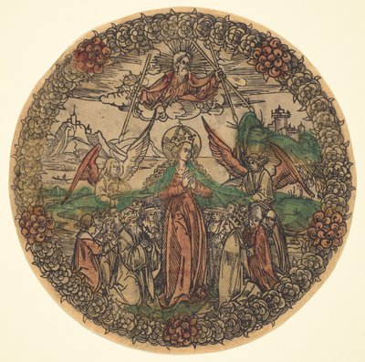 Madonna in a Wreath of Roses by Unbekannt