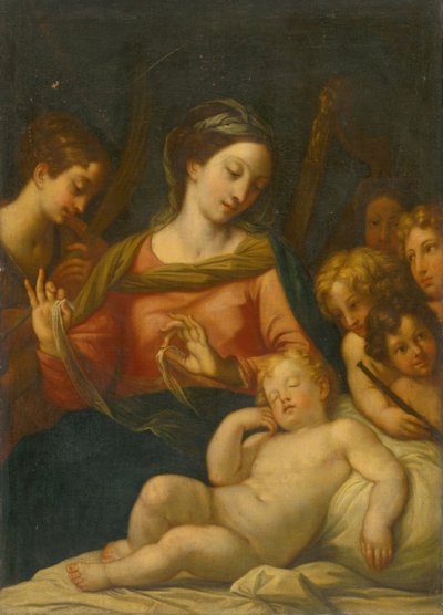 Madonna with Child among Children by Unbekannt