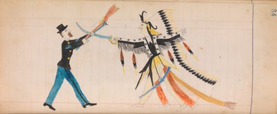 Maffet Ledger: Indian chief and soldier, ca. 1874-81 by Unbekannt