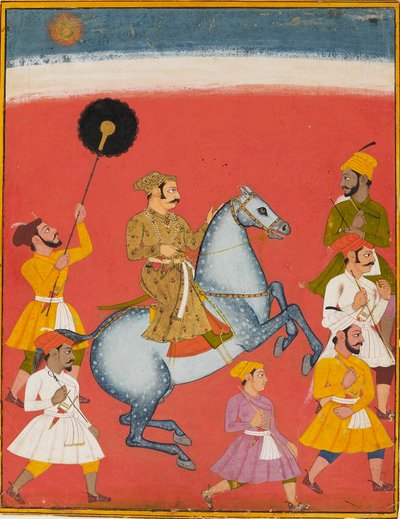 Maharana Raj Singh riding by Unbekannt