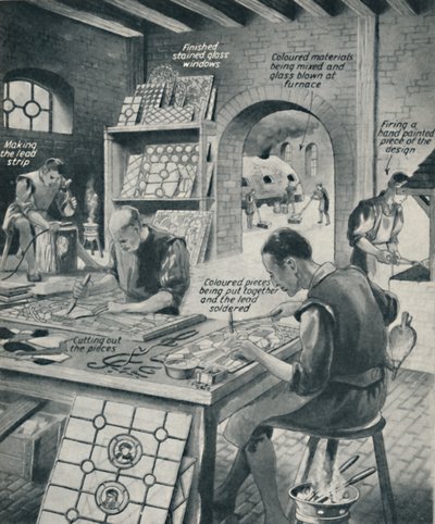 Making a Stained Glass Window, c1934 by Unbekannt