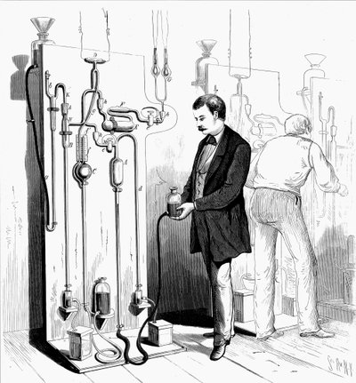 Making Edison light bulbs, 1880 by Unbekannt